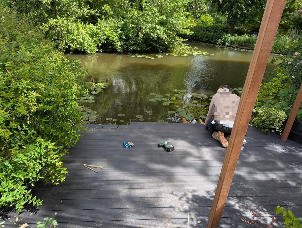 13 nieuwe kunststof vlonderplanken zwart 5 meter, Ophalen, Nieuw, Kunststof