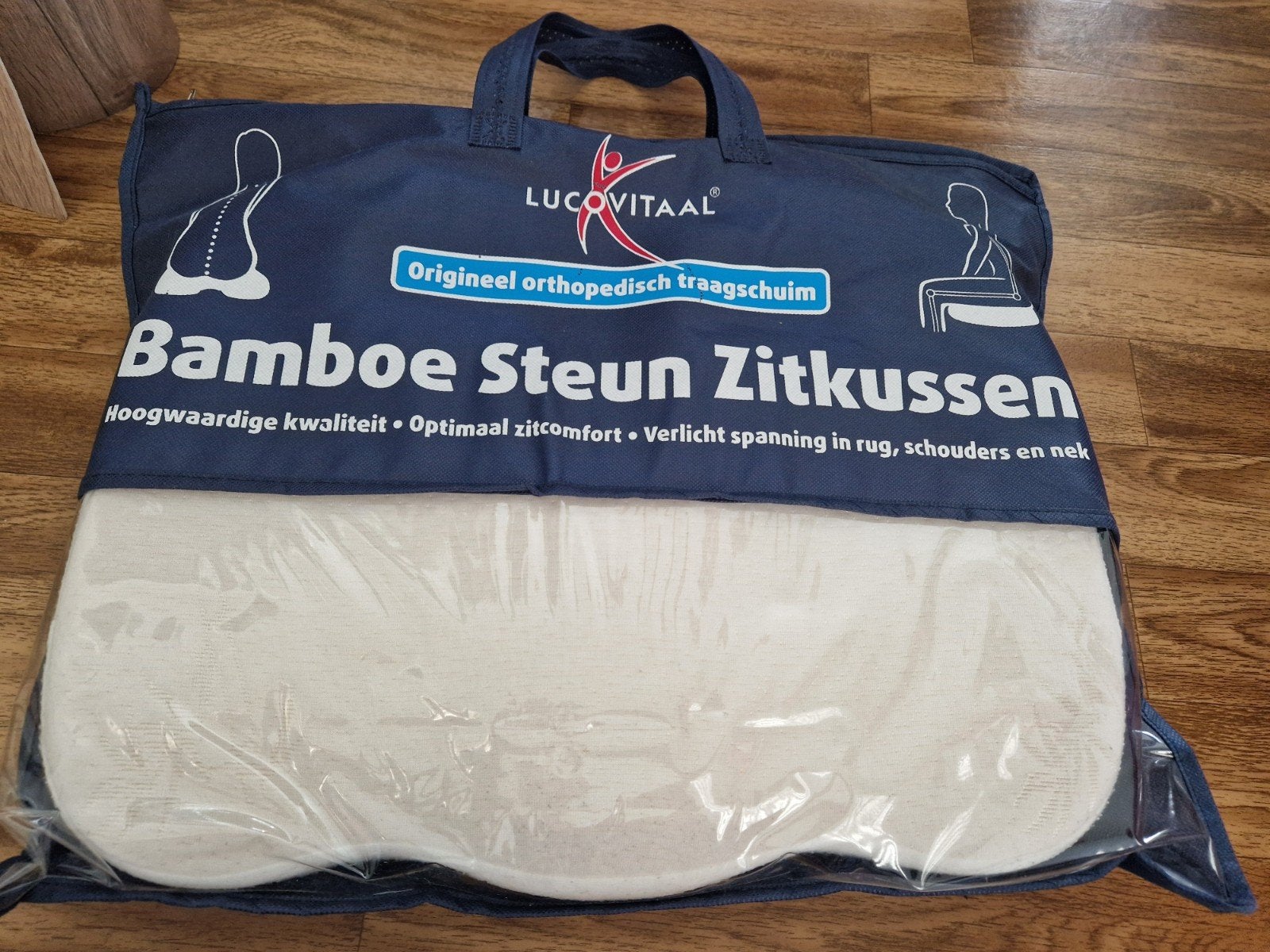 bamboe steun zitkussen lucovitaal, Ophalen, Overige merken, Wit, Ademend