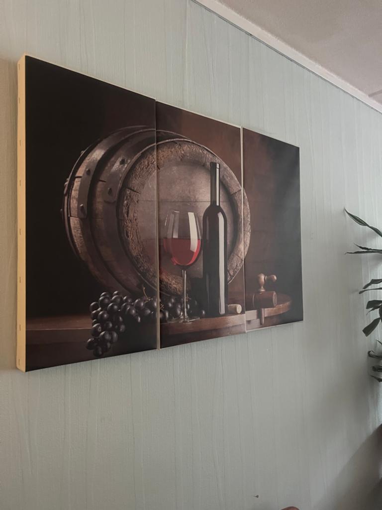 Wijnvat en bestek wanddecoratie - Zo goed als nieuw, Ophalen