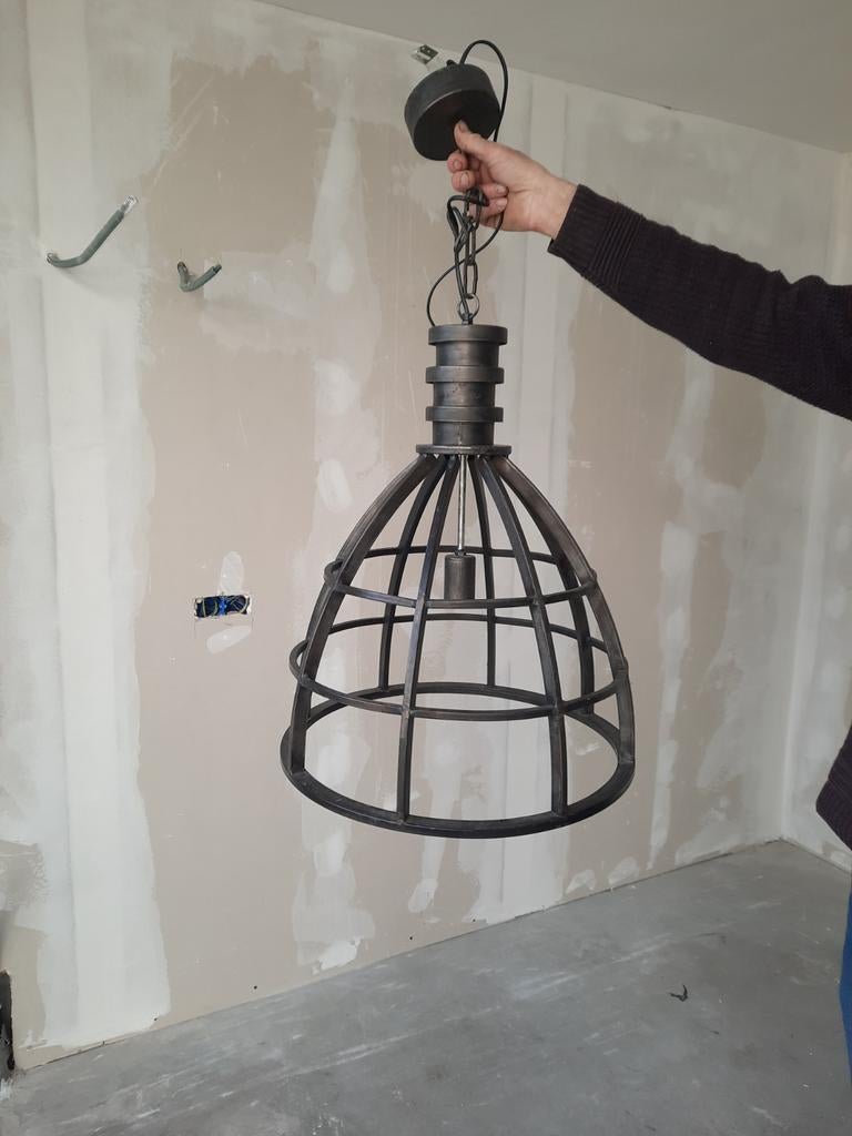 Metalen hanglamp - Ø 50 cm, 60 cm hoog, Huis en Inrichting, Lampen | Hanglampen, Gebruikt, 50 tot 75 cm, Metaal, Ophalen of Verzenden