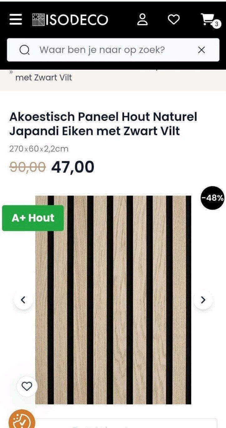 Isodeco wandpaneel Japandi natural eiken NIEUW, Ophalen, Nieuw