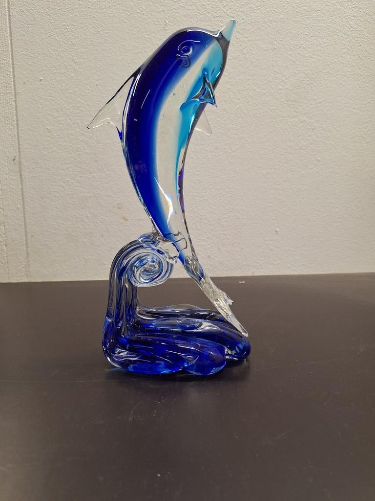 Grote glazen dolfijn, murano ?, Antiek en Kunst, Ophalen