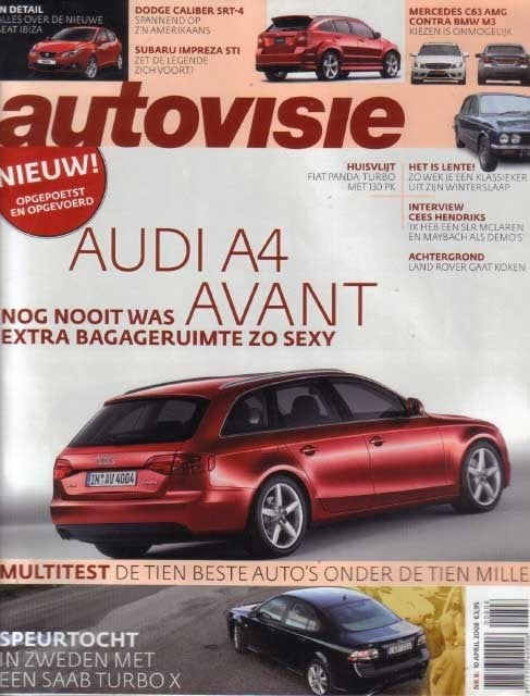 Autovisie 8 2008 : Mercedes Benz C63 AMG - Audi A4 Avant, Ophalen of Verzenden, Gelezen, Algemeen