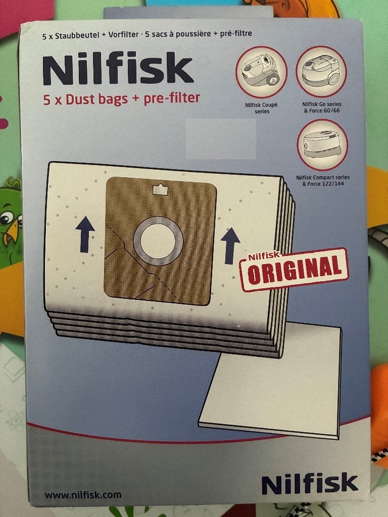 Originele Nilfisk Stofzuigerzakken + Pre-filter (2x) Nieuw, Witgoed en Apparatuur, Stofzuigers, Ophalen of Verzenden, Nieuw