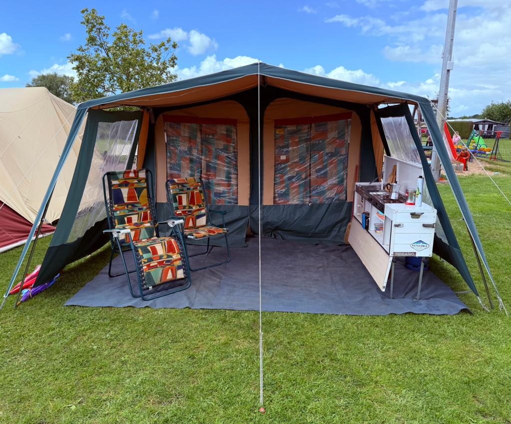Vouwwagen Trigano Odyssee - LIVE TE BEKIJKEN T/M ZONDAG, Caravans en Kamperen, Tenten, Ophalen, Gebruikt