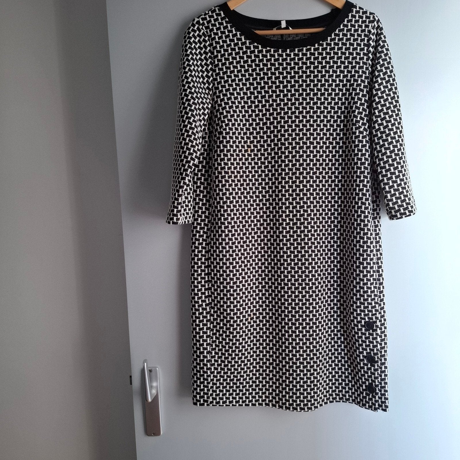 jurk M zwart/wit sandwich, Kleding | Dames, Maat 38/40 (M), Verzenden, Zwart, Zo goed als nieuw