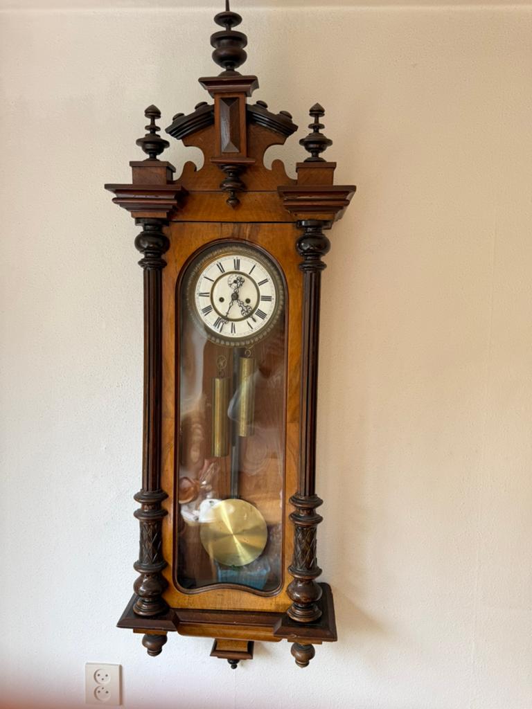 antieke Victoriaanse Weense regulateur wandklok, Antiek en Kunst, Ophalen