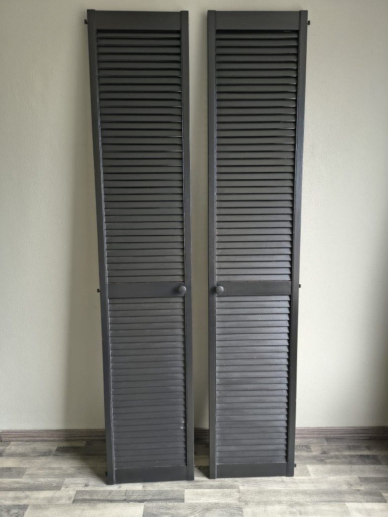 Louvredeuren zwart 8 stuks, Ophalen, Gebruikt, Minder dan 80 cm, Binnendeur