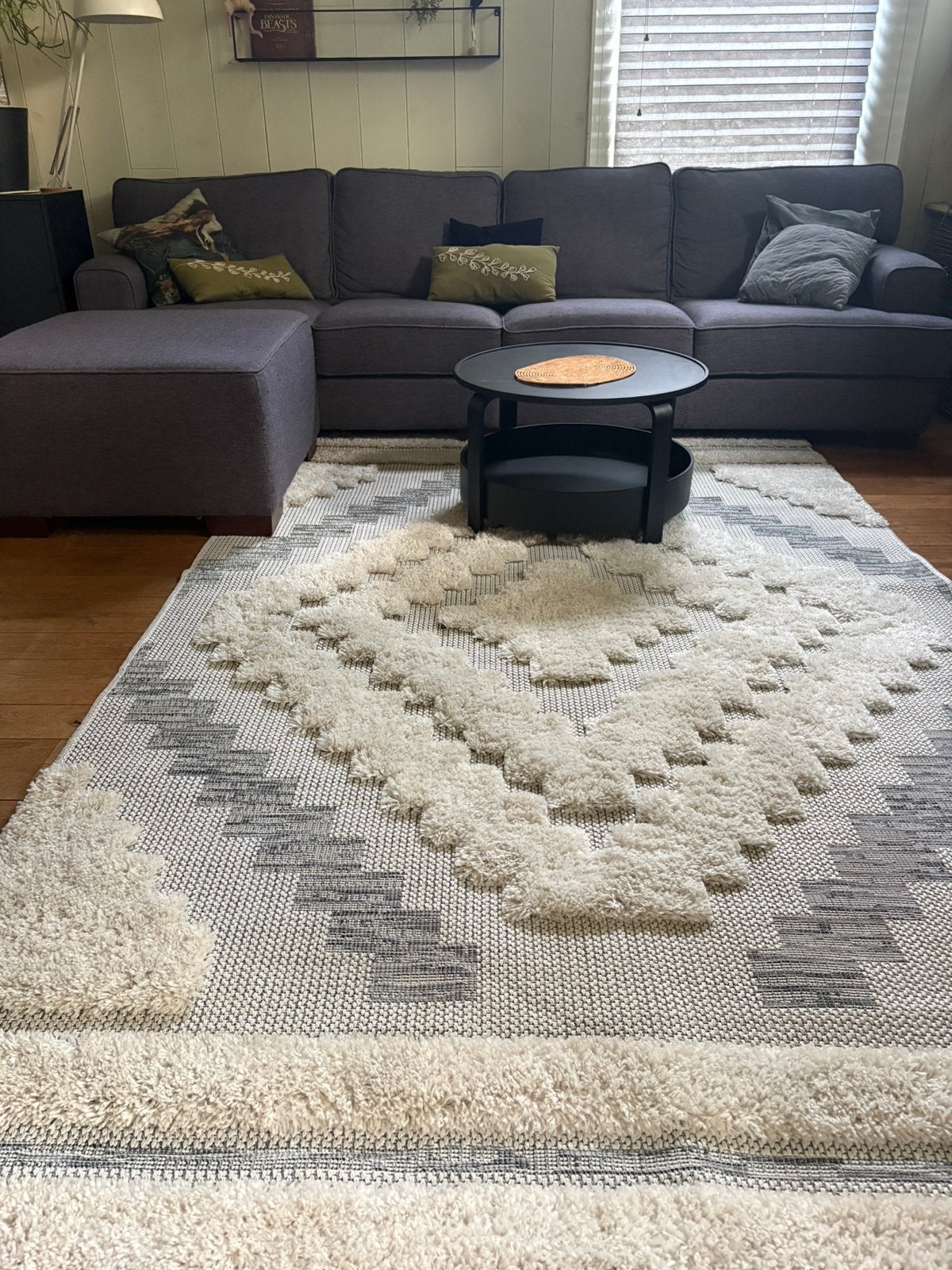 La Redoute vloerkleed carpet 194 cm x 290 cm wit / grijs, Ophalen, Zo goed als nieuw, 200 cm of meer, Grijs
