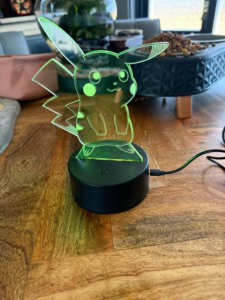 Pikachu LED RGB Nachtlampje (dimbaar), Ophalen of Verzenden, Zo goed als nieuw