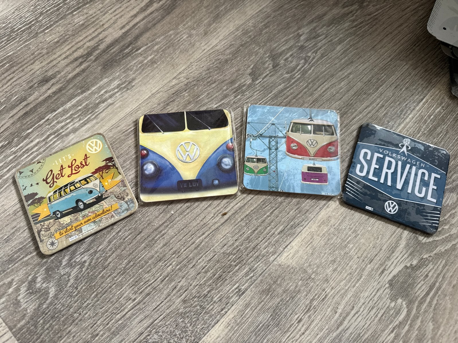 Set van 4 Volkswagen onderzetters, Ophalen of Verzenden, Gebruikt