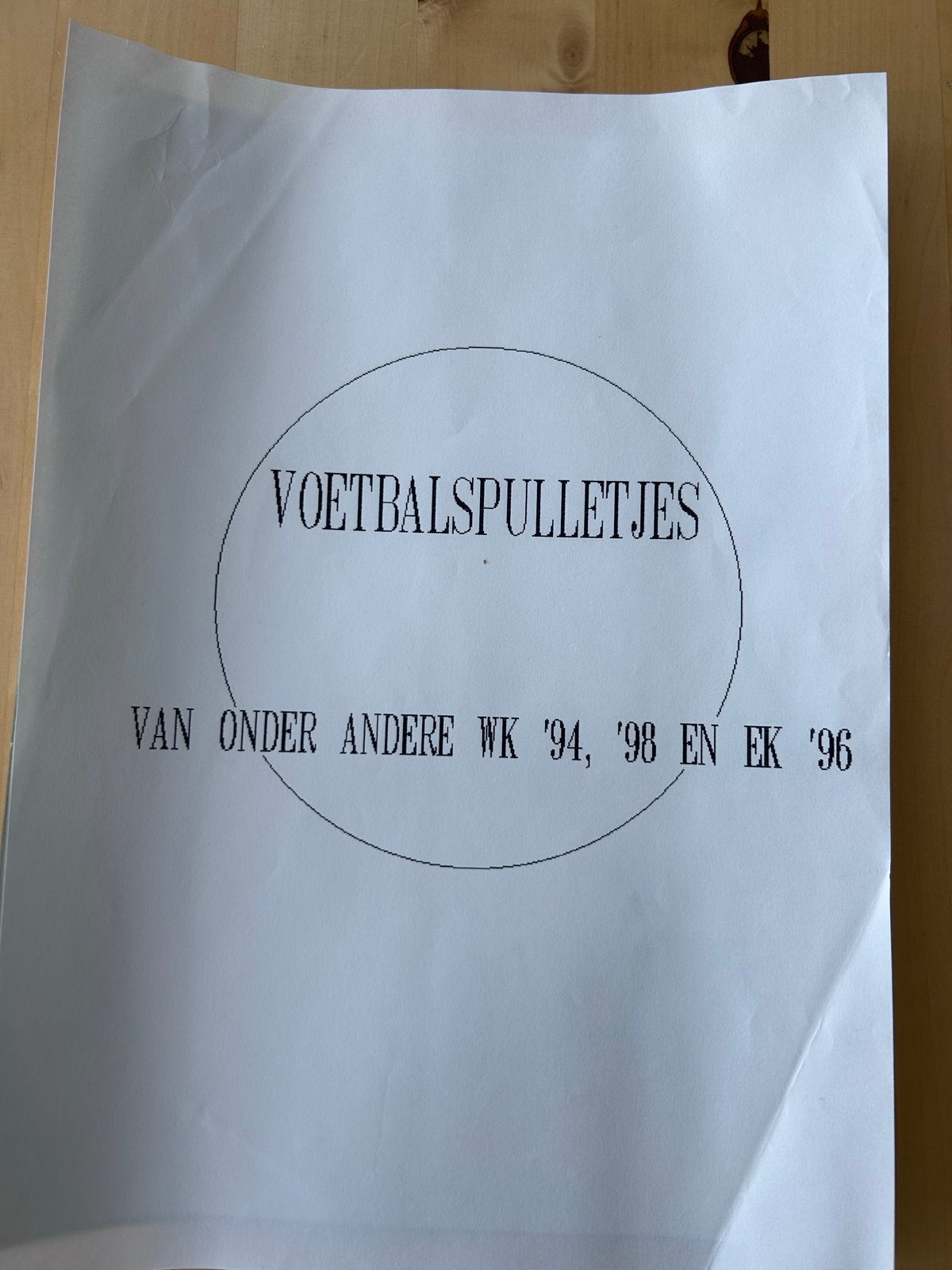 Voetbal memorabilia WK '94, '98, EK '96 - Oranje collectie, Ophalen, Gebruikt, Overige binnenlandse clubs, Overige typen