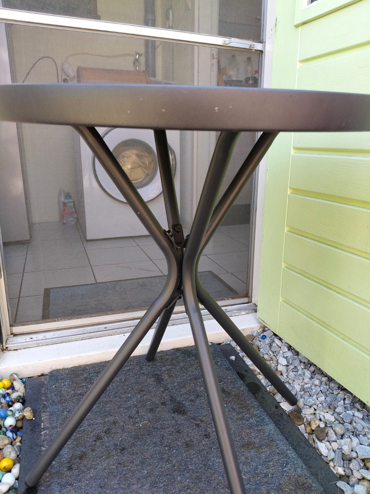 Nieuwe Ronde tuintafel met glazen blad -, Tuin en Terras, Ophalen, Nieuw, Rond, Metaal