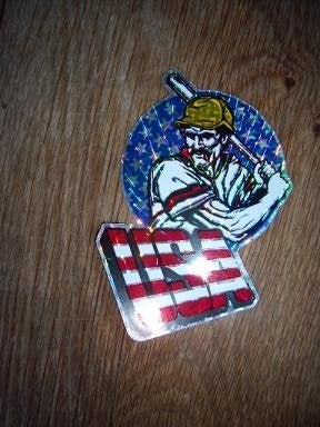 USA Amerika Honkbal speler holografische sticker  10 x 8 cm, Ophalen of Verzenden, Zo goed als nieuw, Bedrijf of Vereniging