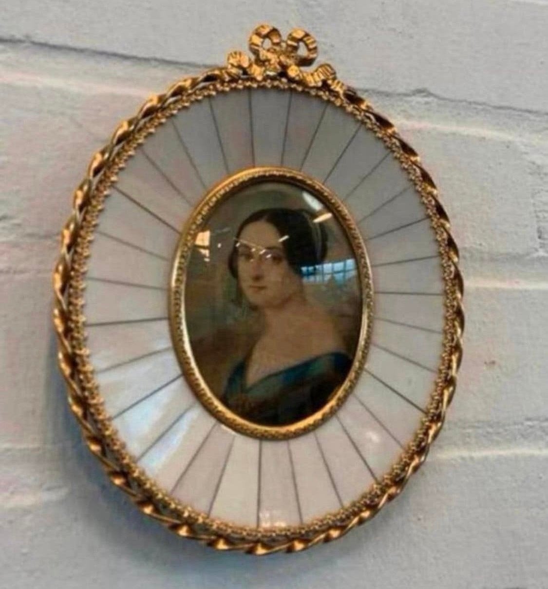 Schilderij miniatuur schilderijtje van jonkvrouw Schilder?, Antiek en Kunst, Ophalen of Verzenden