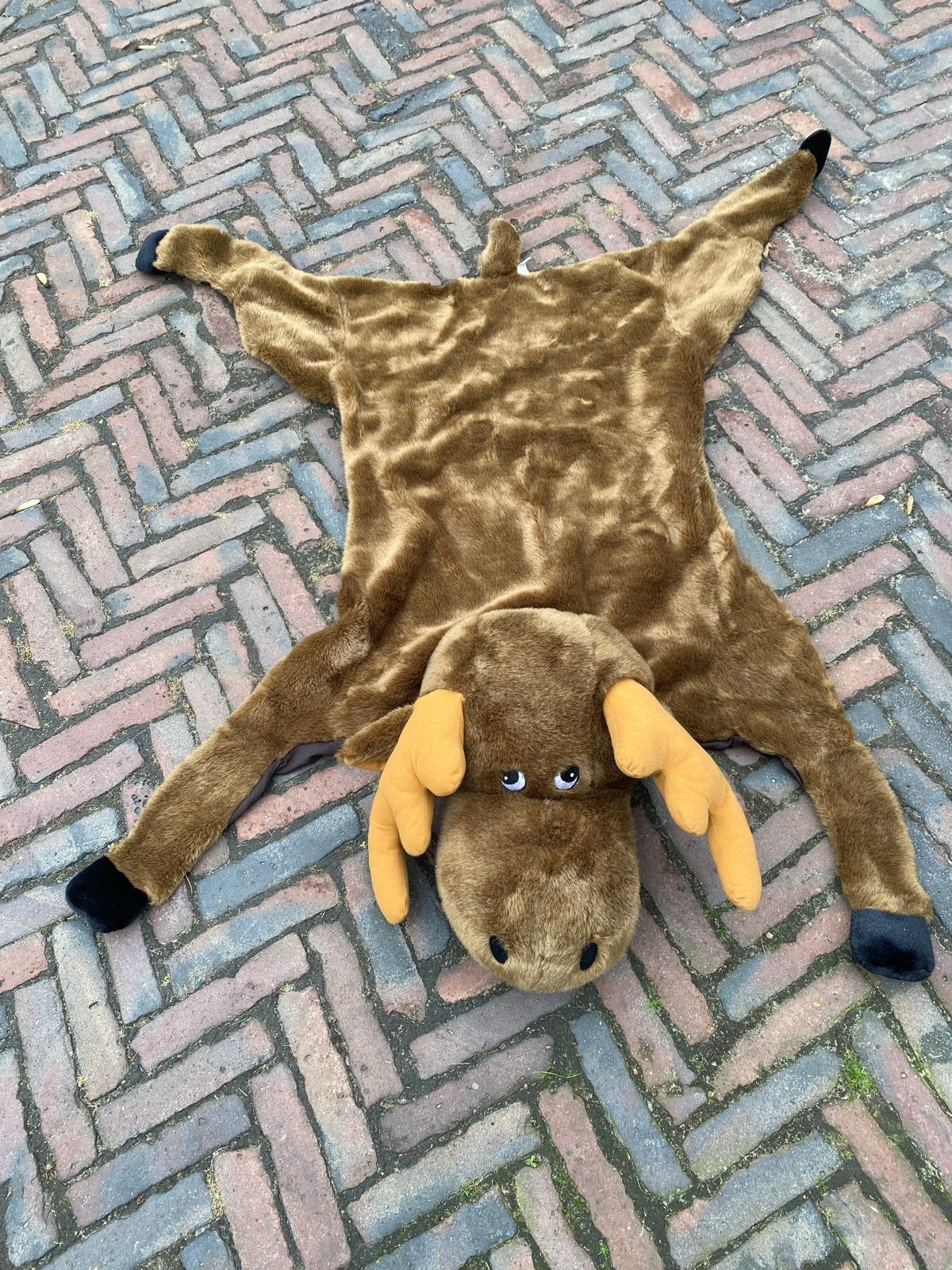 Groot Elan Knuffelkleed - 110x60 cm, Overige typen, Ophalen of Verzenden, Zo goed als nieuw, Bruin