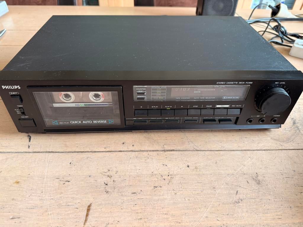Philips fc566 cassette deck zie foto’s, Ophalen of Verzenden, Enkel, Philips, Tiptoetsen