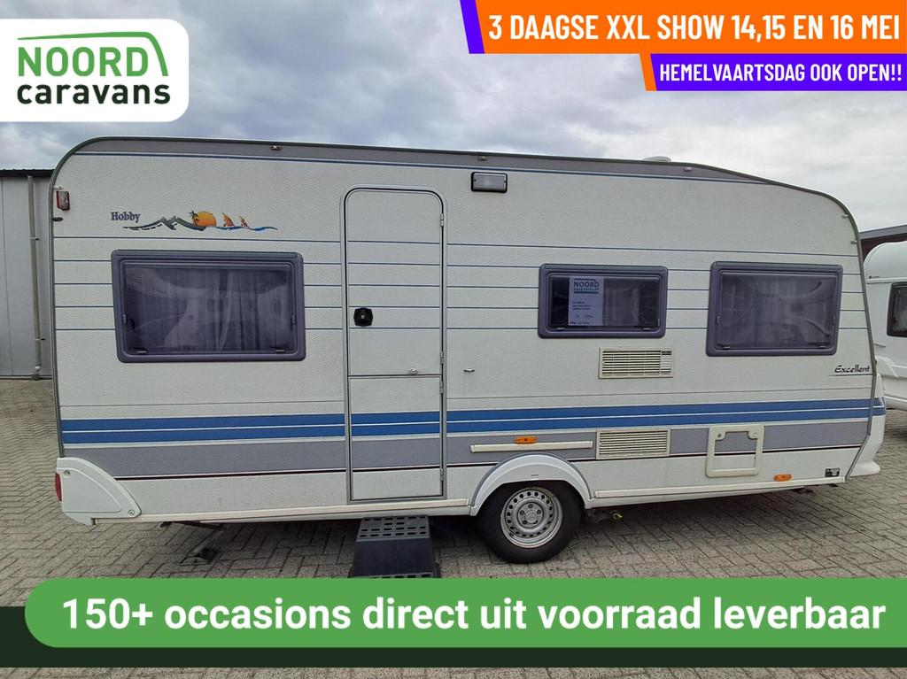 Hobby EXCELLENT 470 MOVER + VOORTENT + DWARSBED + FIETSENDR, Caravans en Kamperen, Caravans, Rondzit, Hobby, Bedrijf, 6 tot 7 meter
