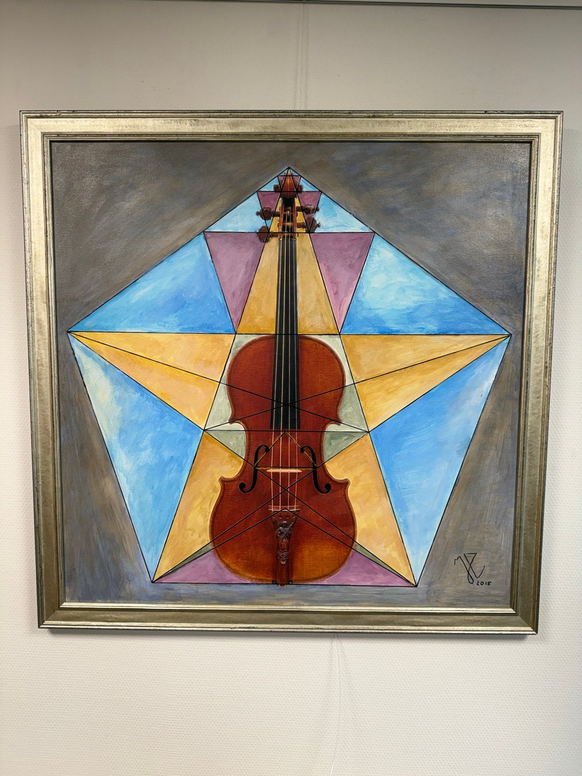 Jan Prins (1947) - Sjamaan met heilige geometrie 2015, Ophalen of Verzenden, Gesigneerd, Olieverf, Overige onderwerpen