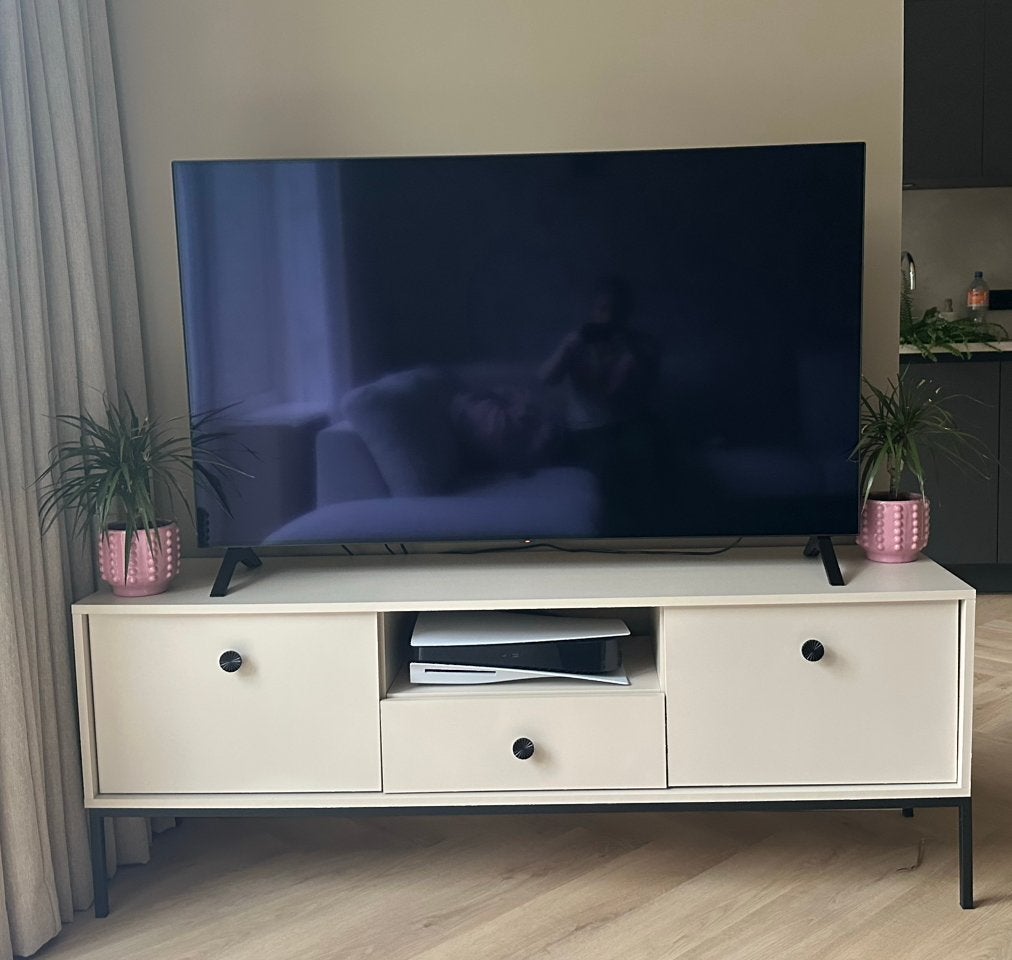 Beige tv meubel, Ophalen, Zo goed als nieuw, 25 tot 50 cm, 150 tot 200 cm