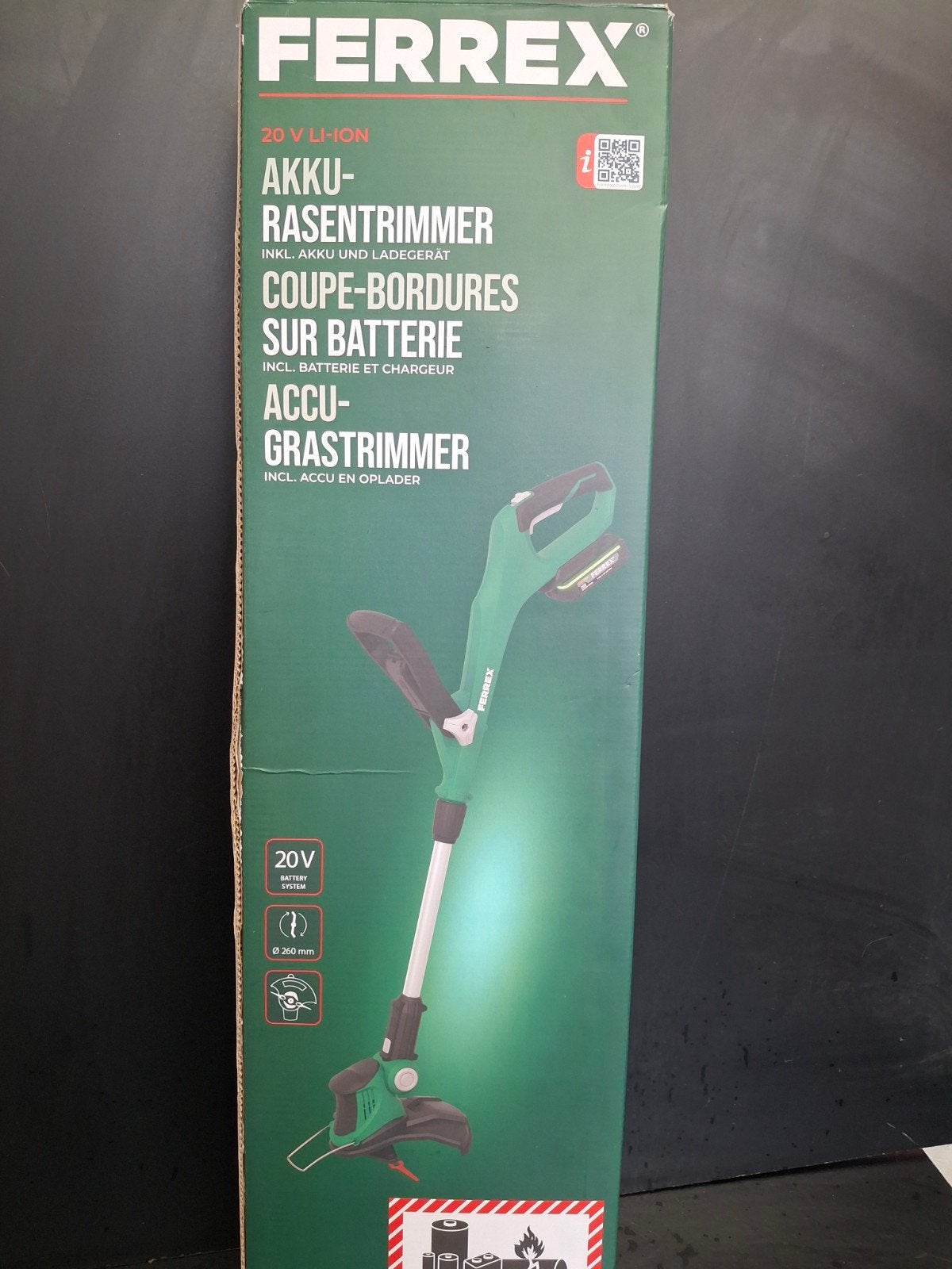 Ferrex Accu Grastrimmer 20V Li-Ion - Nieuw in doos, Tuin en Terras, Ferrex, Accu, Ophalen of Verzenden, Onbekend, raadpleeg de verpakking voor details
