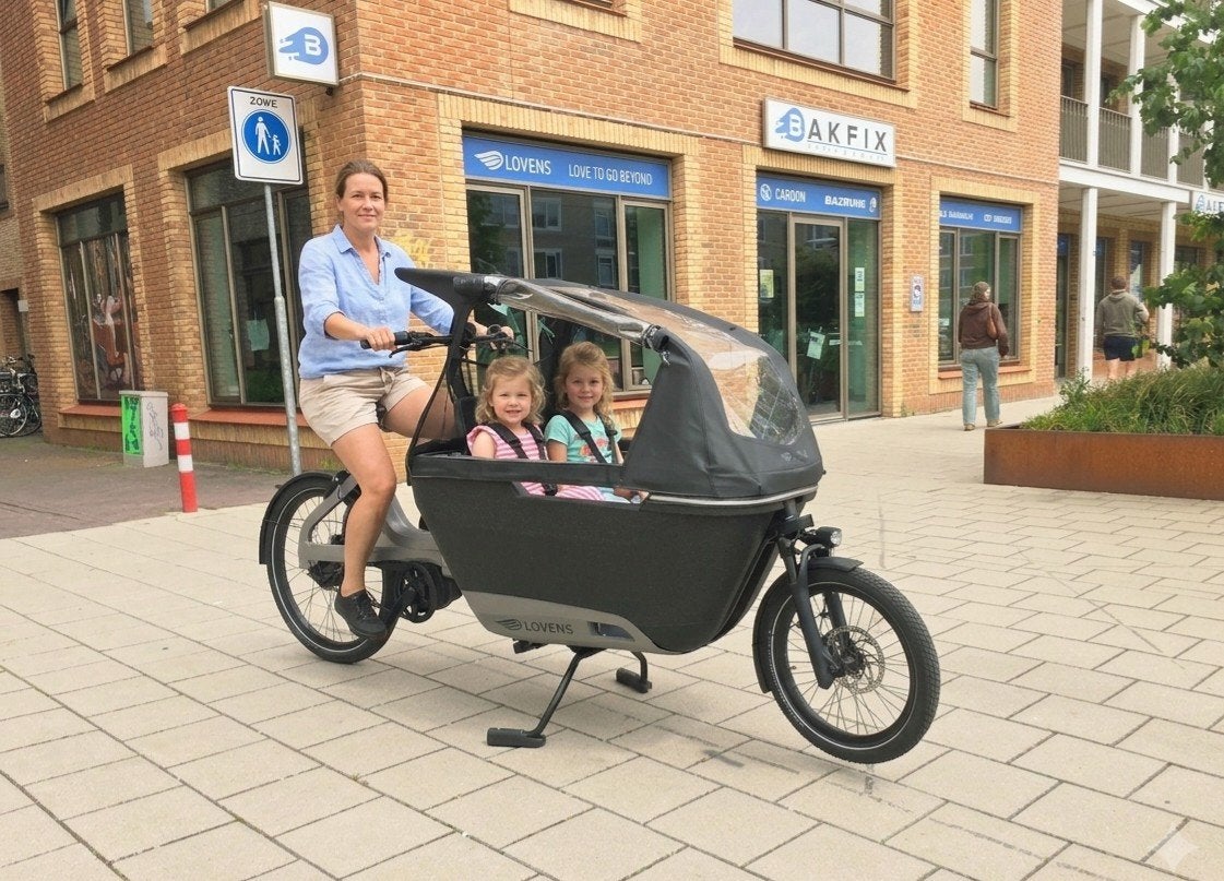 Lovens S75 Bakfiets met 545Wh accu - 2023 model, Fietsen en Brommers, Fietsen | Bakfietsen, 4 kinderen of meer, Zo goed als nieuw