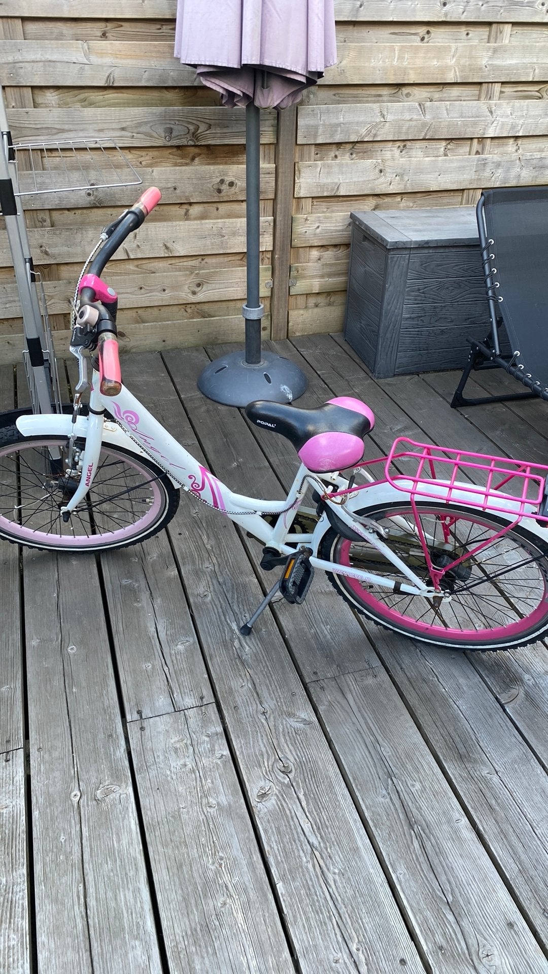 Meisjes fiets 22 inch, Popal Angel, Fietsen en Brommers, Fietsen | Meisjes, Ophalen, Terugtraprem, 22 inch, Gebruikt