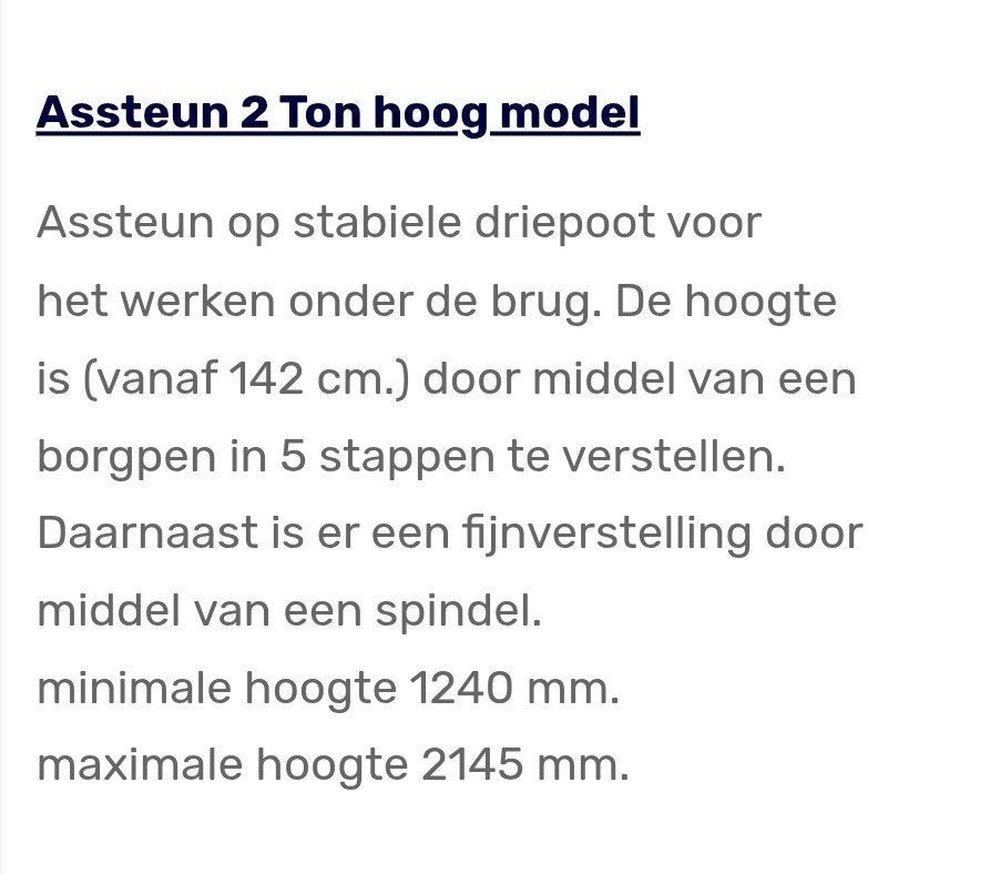 Assteunen hoog 2 ton, Ophalen, Nieuw