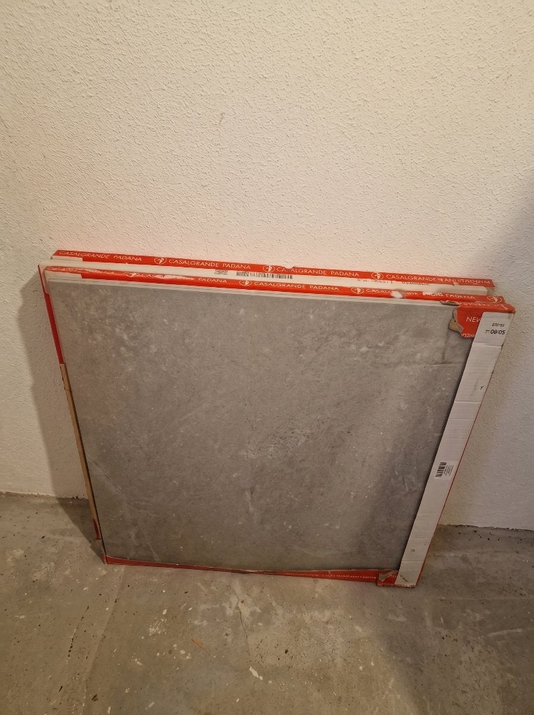 Badkamertegels (grijs, 90x90cm), Doe-het-zelf en Verbouw, Ophalen, 60 cm of meer, Nieuw, 5 tot 10 m²