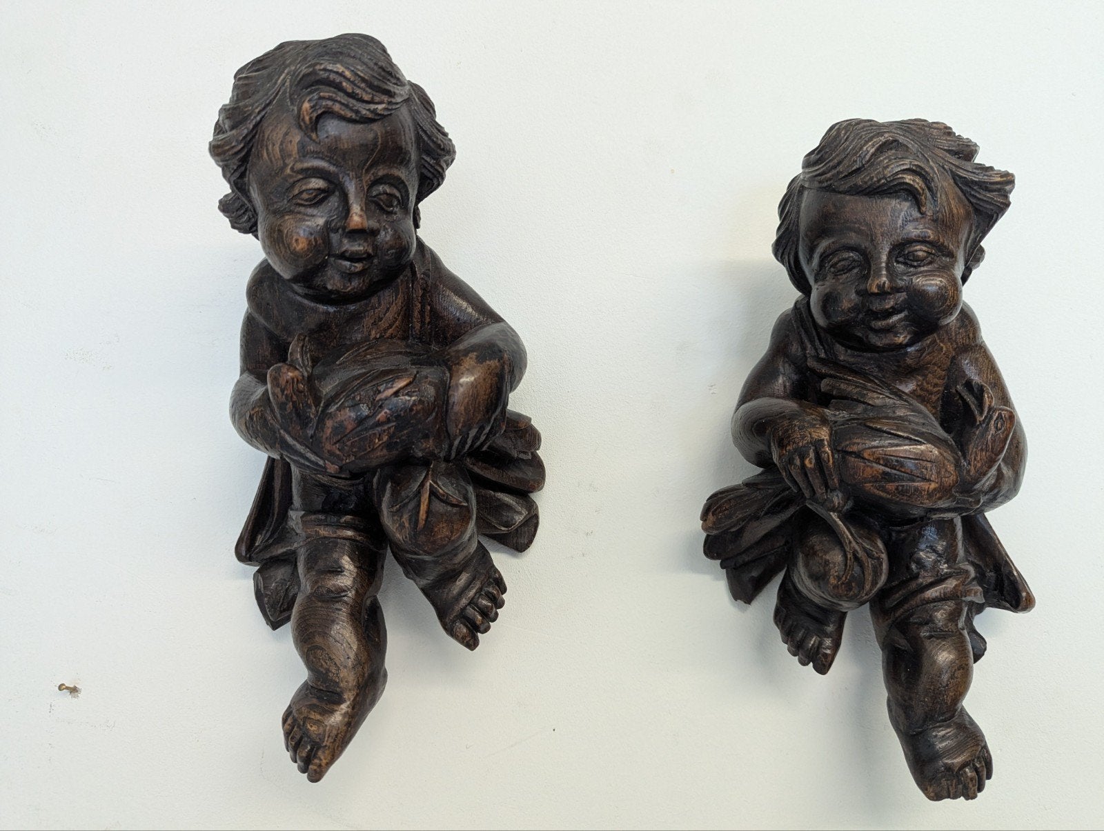 2 x cherub ca 1750 hout, Ophalen of Verzenden