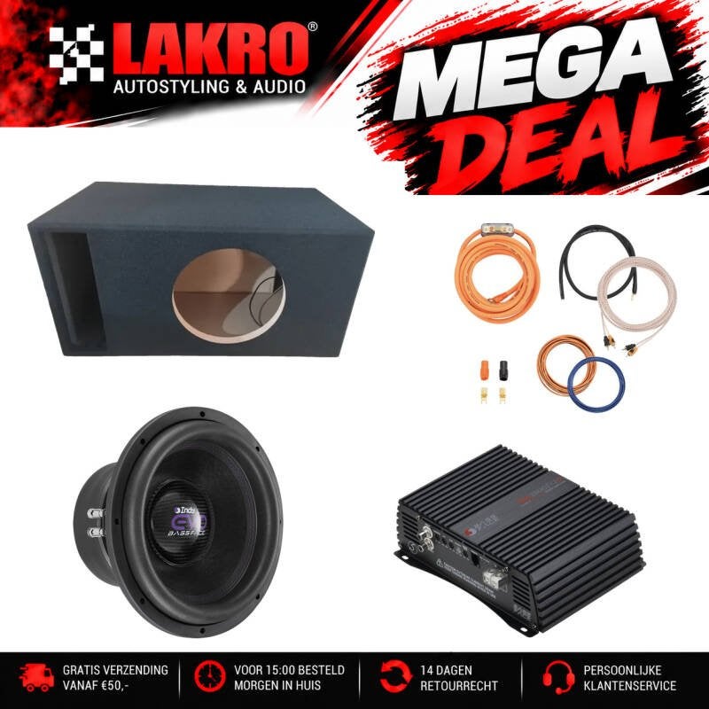 12 inch Pack 15 - LAKRO - subwooferpakket - 1500 watt RMS, Auto diversen, Niet ingevuld, Niet ingevuld, Niet ingevuld