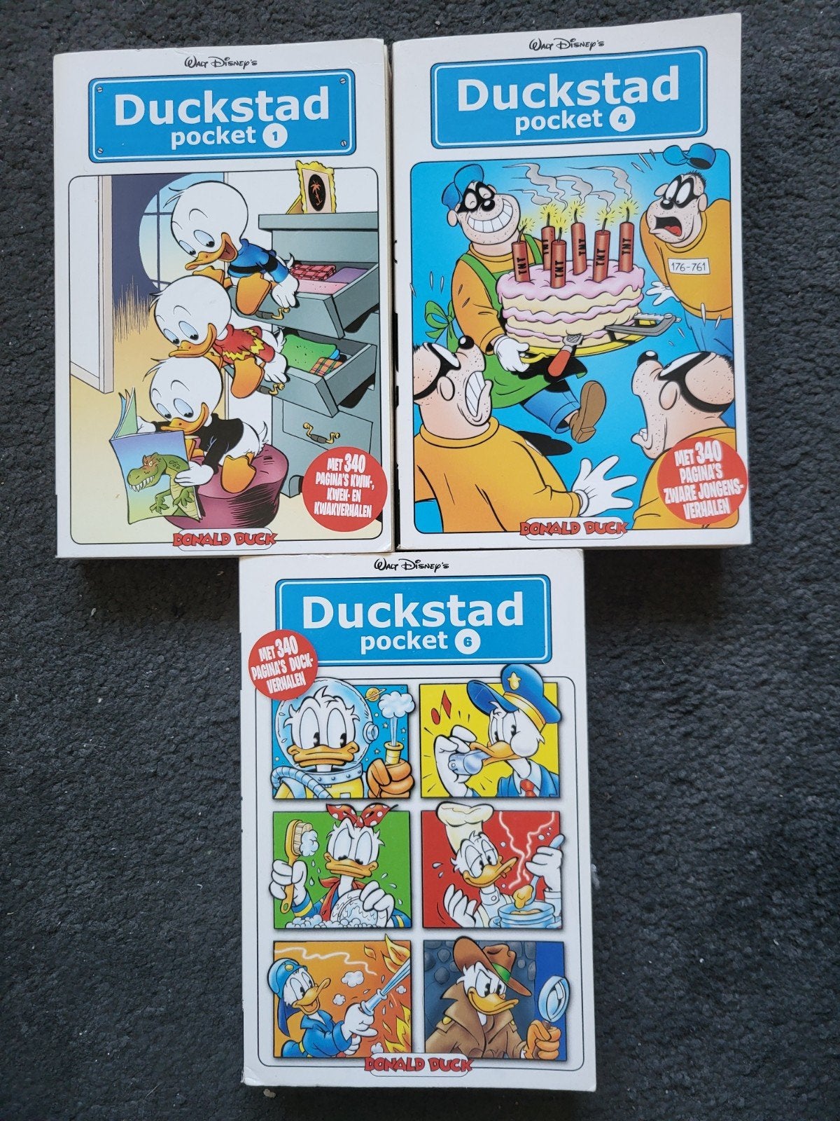 Donald Duck Duckstad Pocket 1, 4 en 6, Meerdere stripboeken, Ophalen of Verzenden, Gelezen
