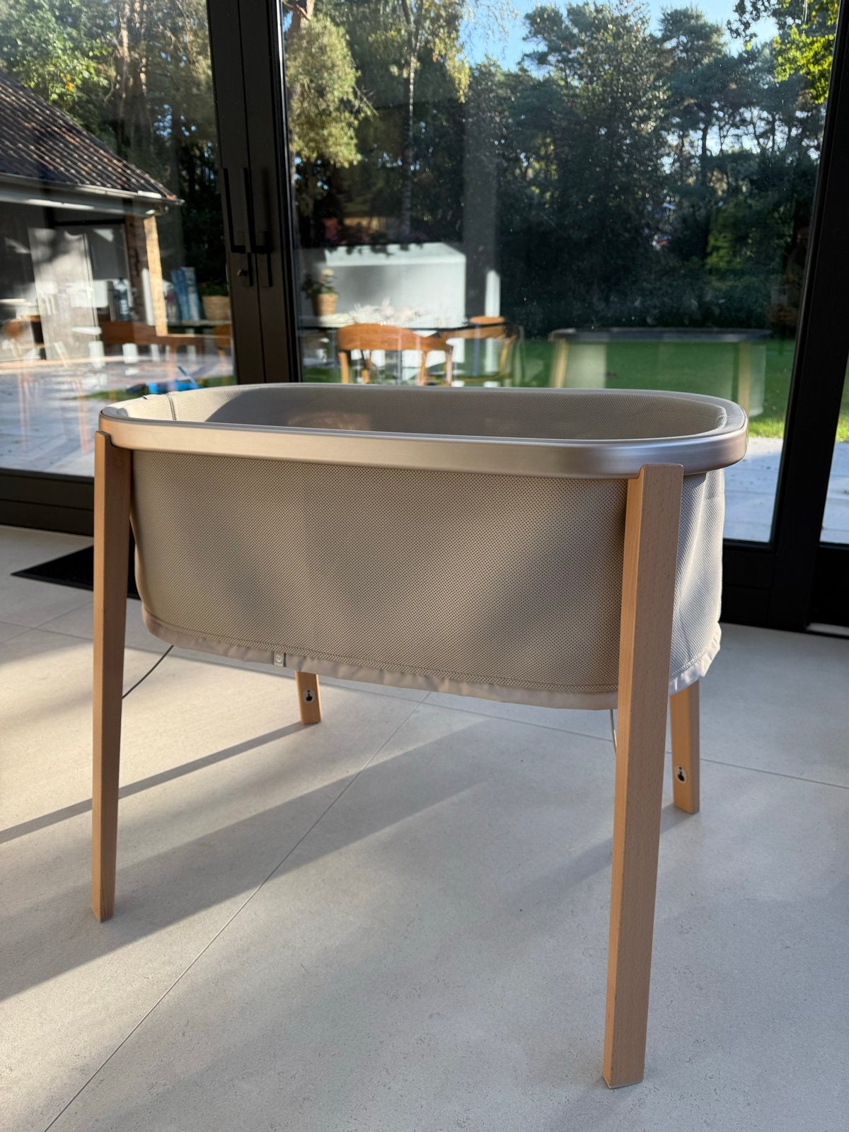 Stokke Snoozi Wieg - Sandy Beige - Co Sleeper, Ophalen of Verzenden, Zo goed als nieuw, Wieg