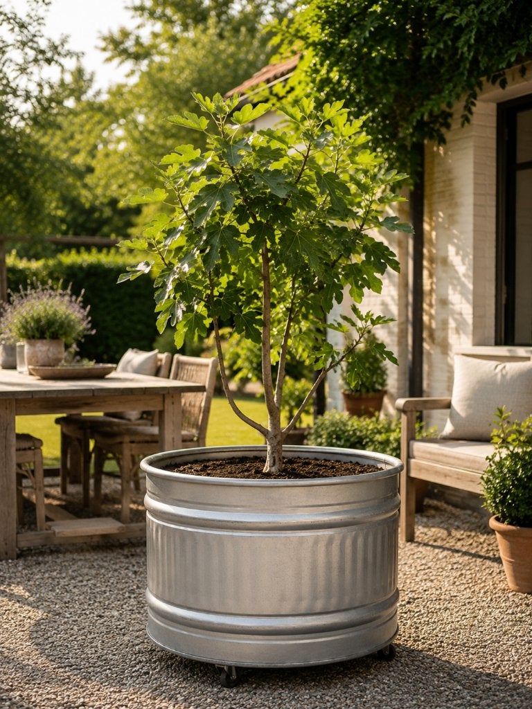 Stocktank stoere metalen plantenbak, Rond, Nieuw, Ophalen of Verzenden, Metaal