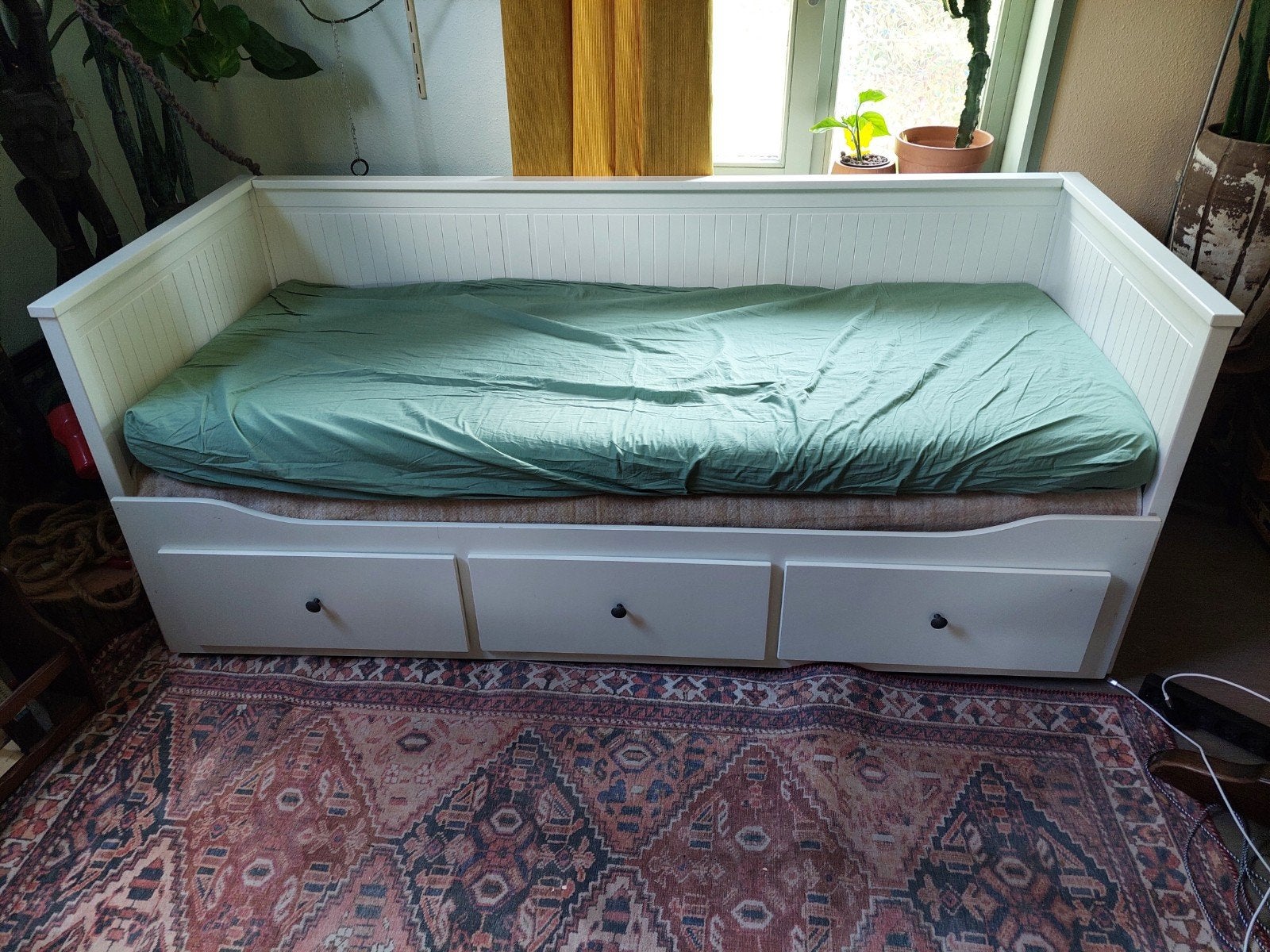 Ikea hemnes bedbank incl 2 matrasjes, Huis en Inrichting, Slaapkamer | Slaapbanken, Ophalen, Gebruikt, Eenpersoons, Wit