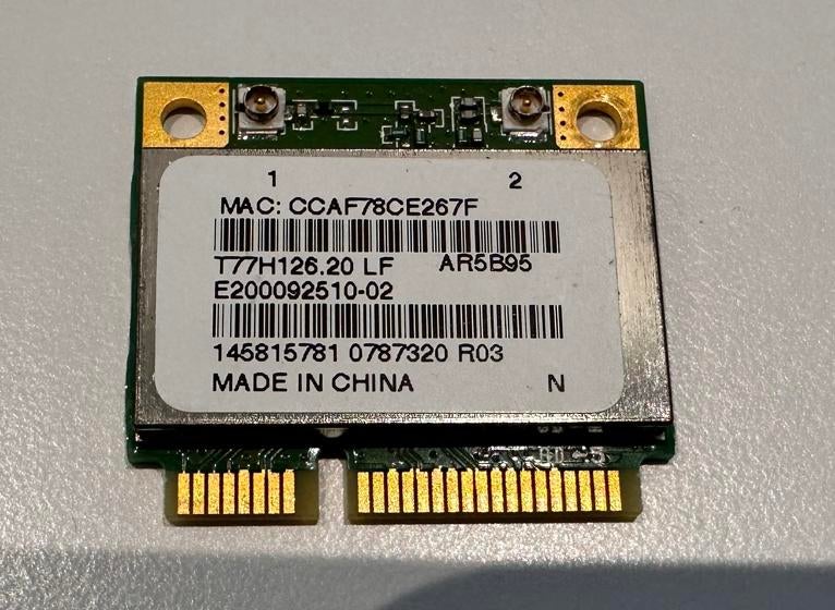Atheros AR5B95 802.11B/G/N half mini PCIe wifi kaart, Computers en Software, Netwerkkaarten, Ophalen of Verzenden, Gebruikt, Intern