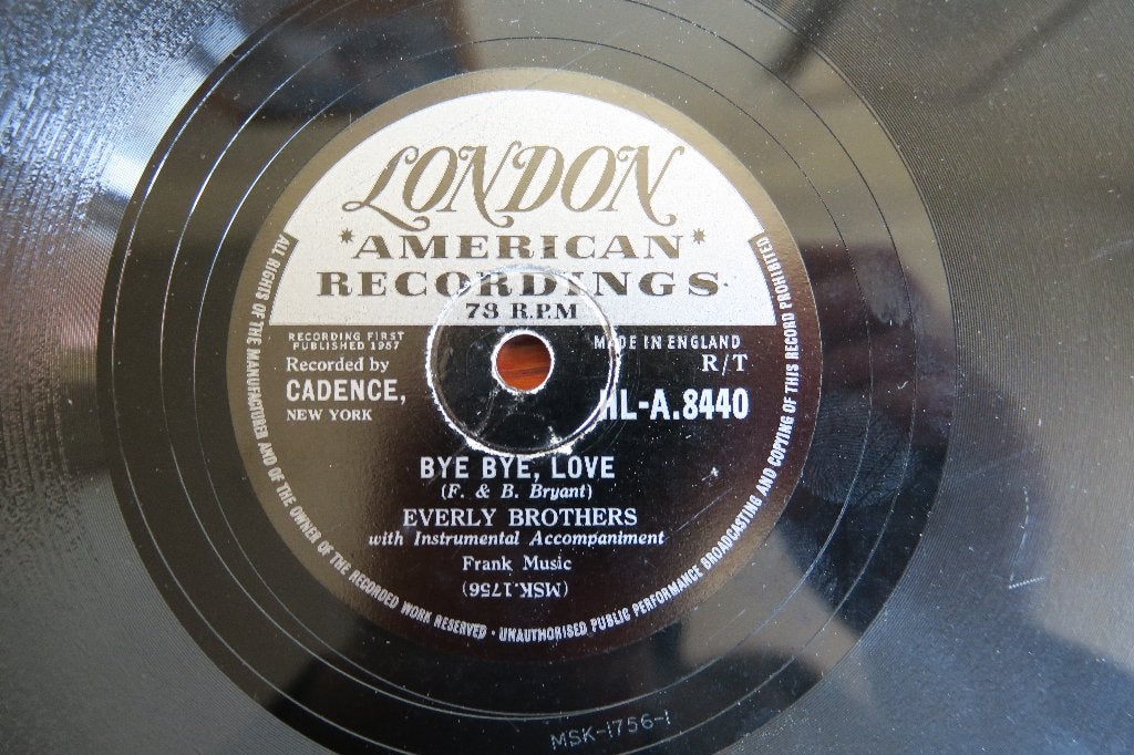 The Everly Brothers Bye bye love 78 toeren 78rpm jukebox hit, Cd's en Dvd's, Gebruikt, 10 inch, Ophalen of Verzenden, Overige typen