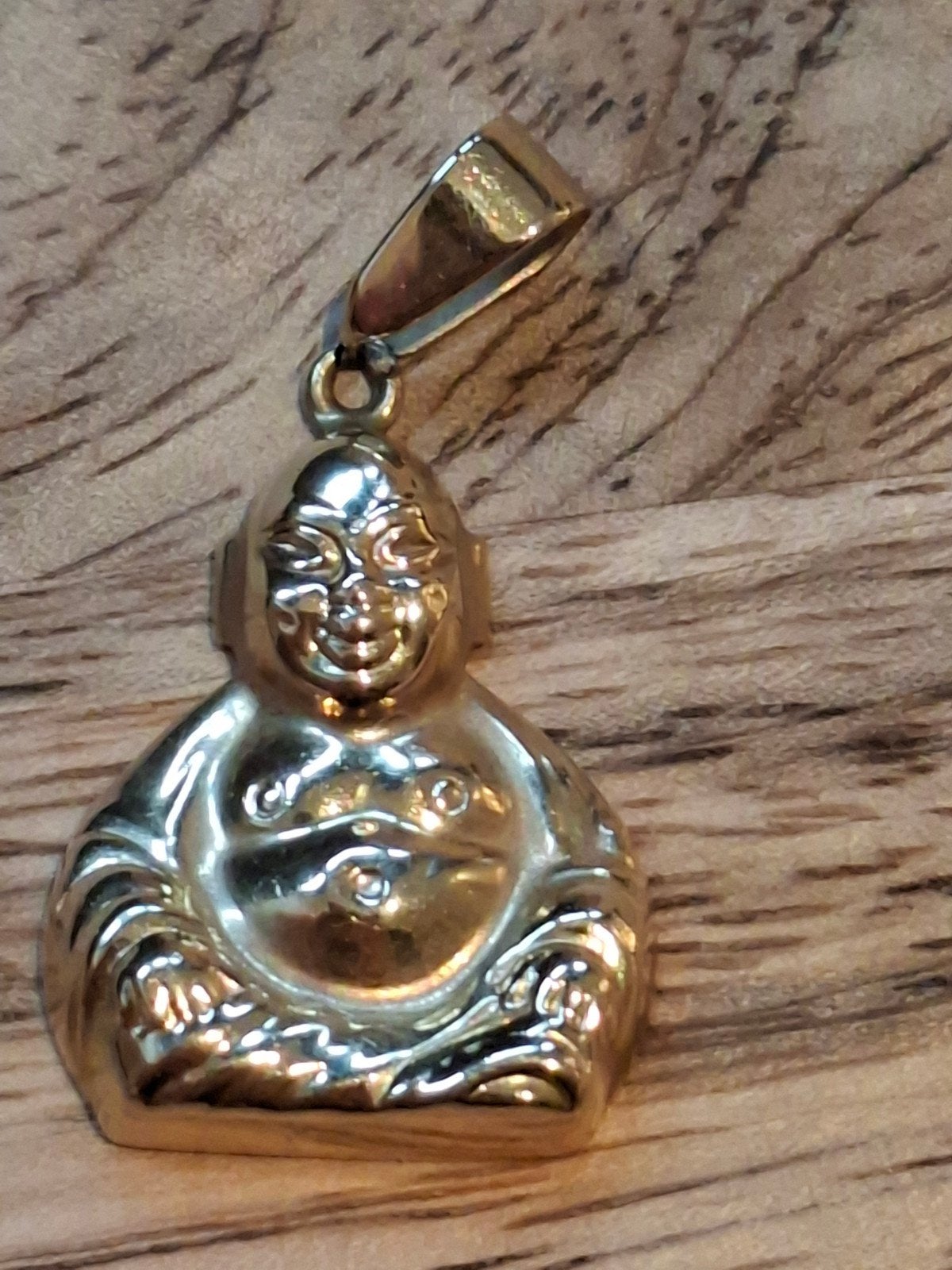 Gouden Boeddha Hanger - 585 Goud, Gebruikt, Overige voorstellingen, Ophalen of Verzenden, Goud