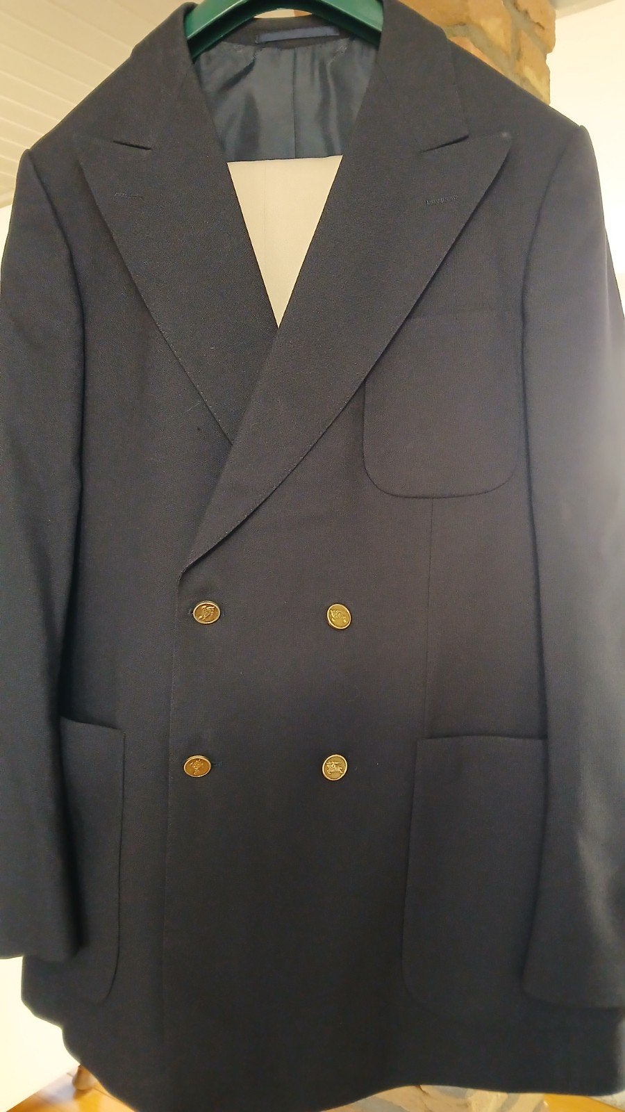 Colbert Burberry donkerblauw double breasted, Ophalen of Verzenden, Zo goed als nieuw, Burberry, Maat 48/50 (M)