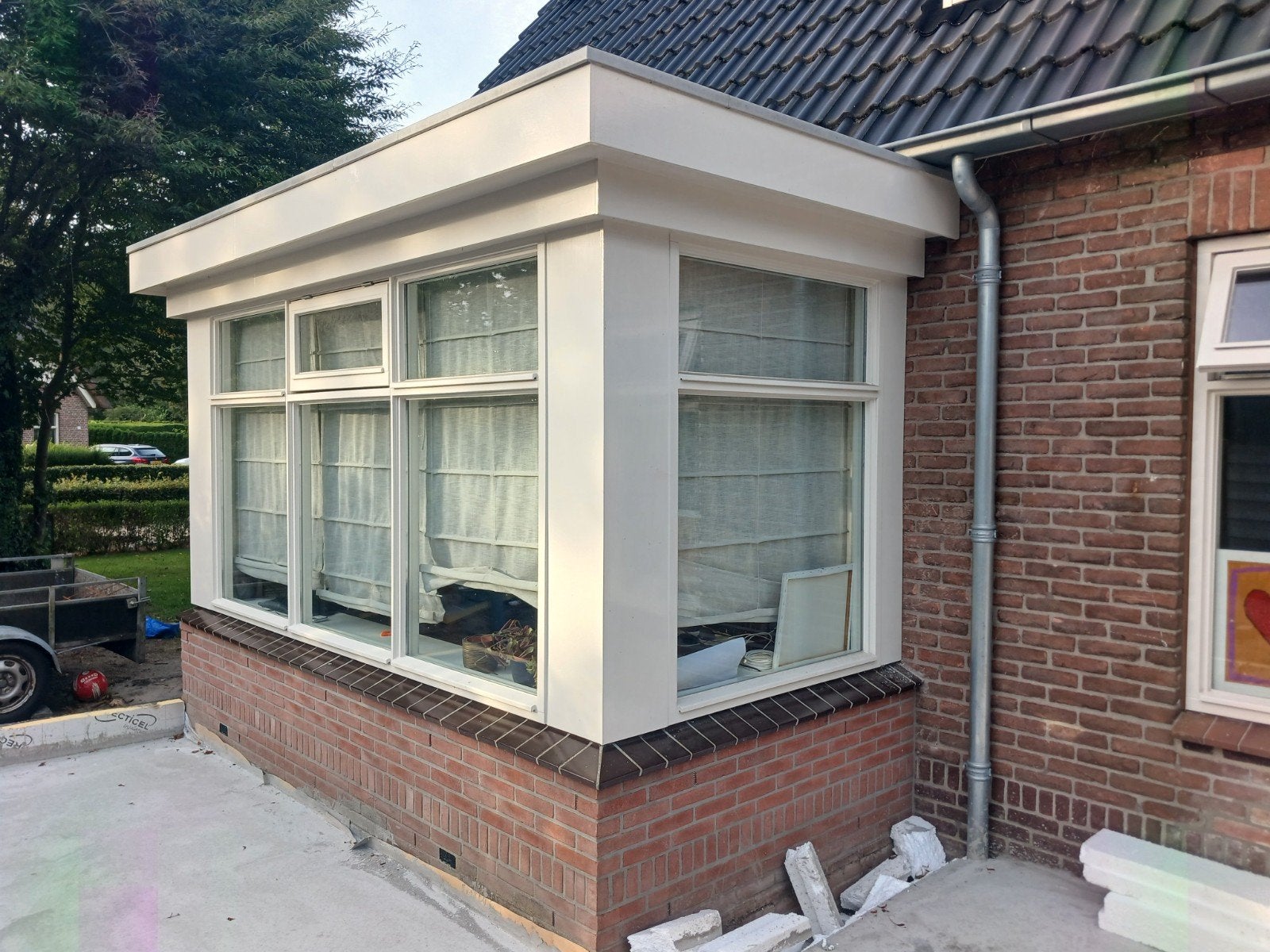 Erker met ramen en dubbelglas, recent geverfd, Ophalen, Gevelraam of Ruit, Gebruikt, 160 cm of meer