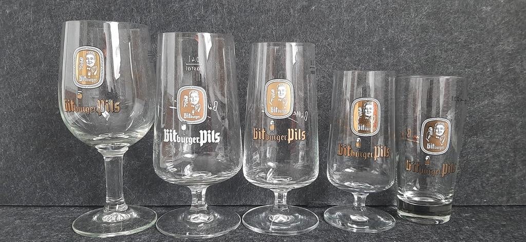 Bitburger Pils Glazen Set - Diverse Maten, Ophalen of Verzenden, Gebruikt