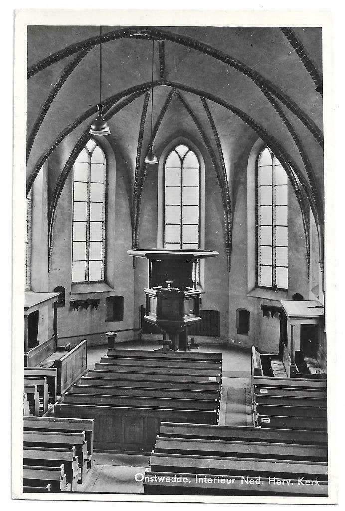 AK Onstwedde - Interieur Ned. Herv. Kerk, Verzenden, 1960 tot 1980, Ongelopen, Noord-Brabant