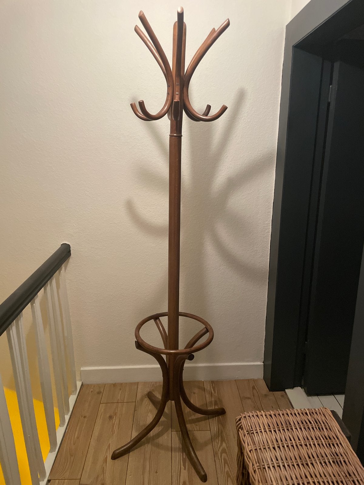 Vintage houten staande kapstok - 184x46x46 cm, Huis en Inrichting, Woonaccessoires | Kapstokken, Gebruikt, Ophalen of Verzenden