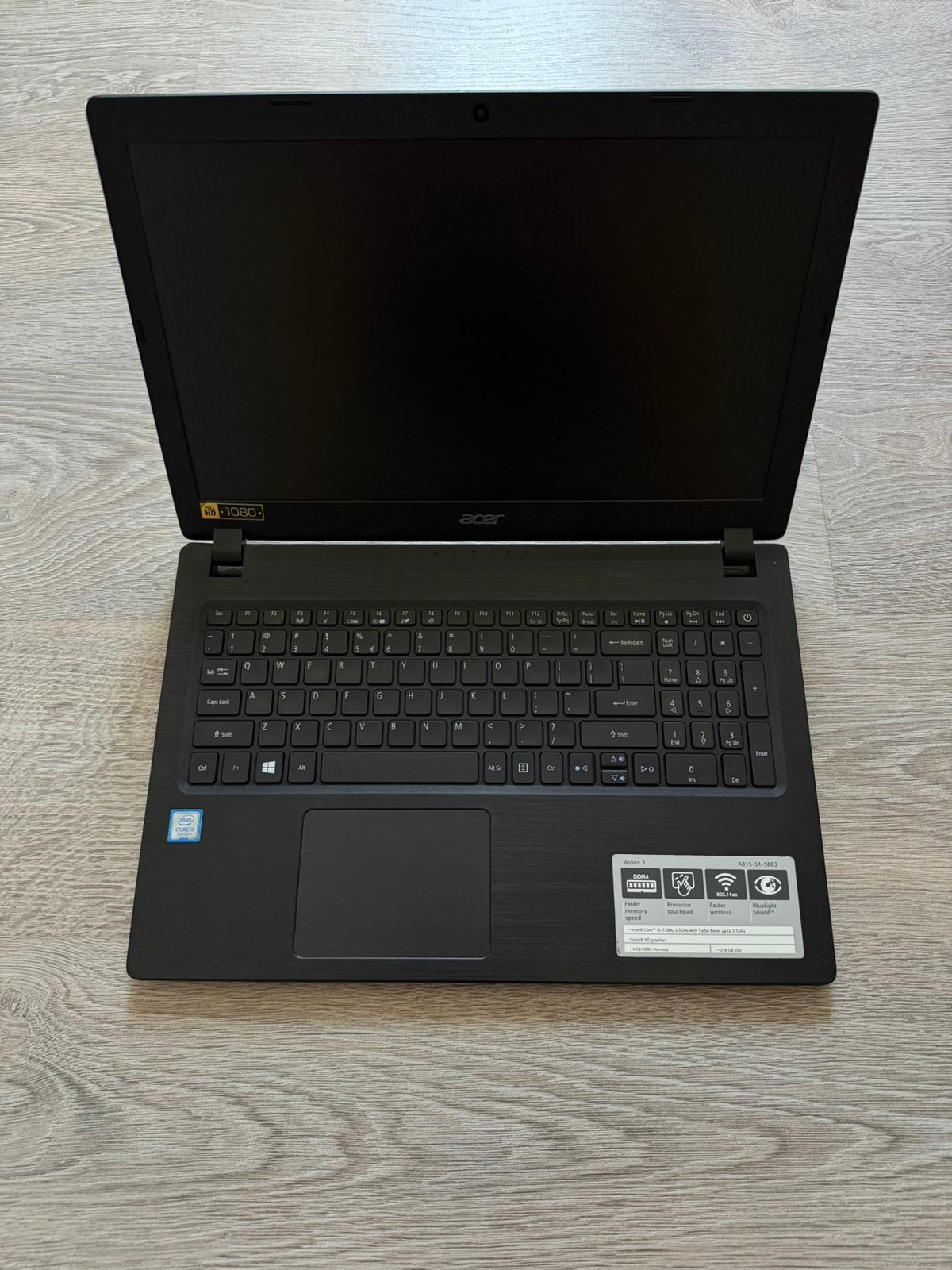 Acer Aspire 3 laptop 256 GB, Gebruikt, 2 tot 3 Ghz, Ophalen of Verzenden, SSD