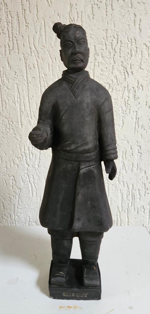 Chinees  Krijger Beeld - Steen, Ophalen of Verzenden, Handgemaakt, Steen of Keramiek, Beeld