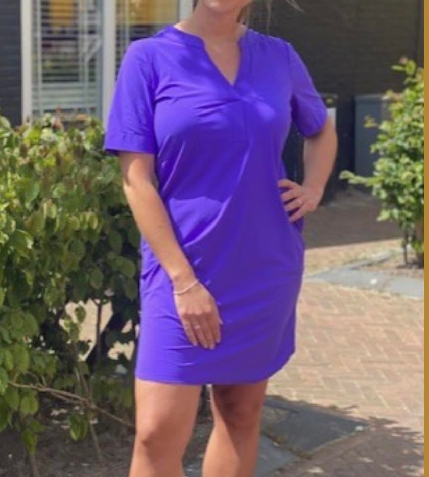 Studio Anneloes Stella jurk dress mauve travelstof mt M, Kleding | Dames, Jurken, Ophalen of Verzenden, Zo goed als nieuw, Maat 38/40 (M)