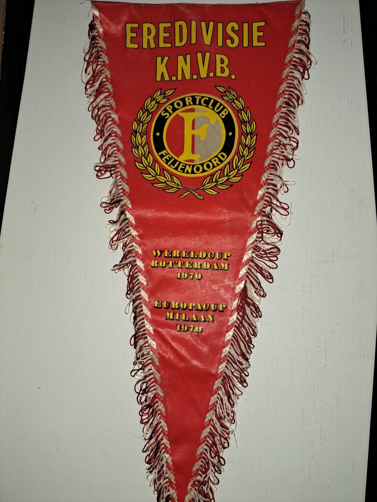 Feyenoord SC Feijenoord Vaantje Wereldbeker Europacup 1970, Ophalen of Verzenden, Gebruikt, Feyenoord, Vaantje of Sjaal