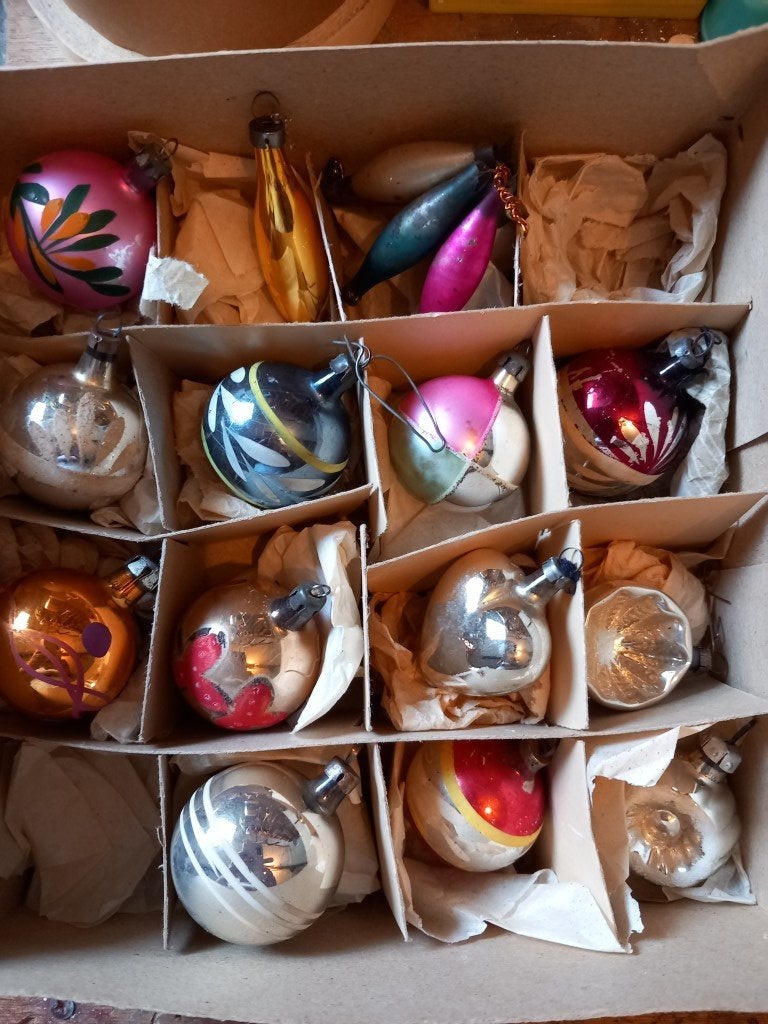 Vintage kerstballen, Diversen, Kerst, Ophalen, Gebruikt