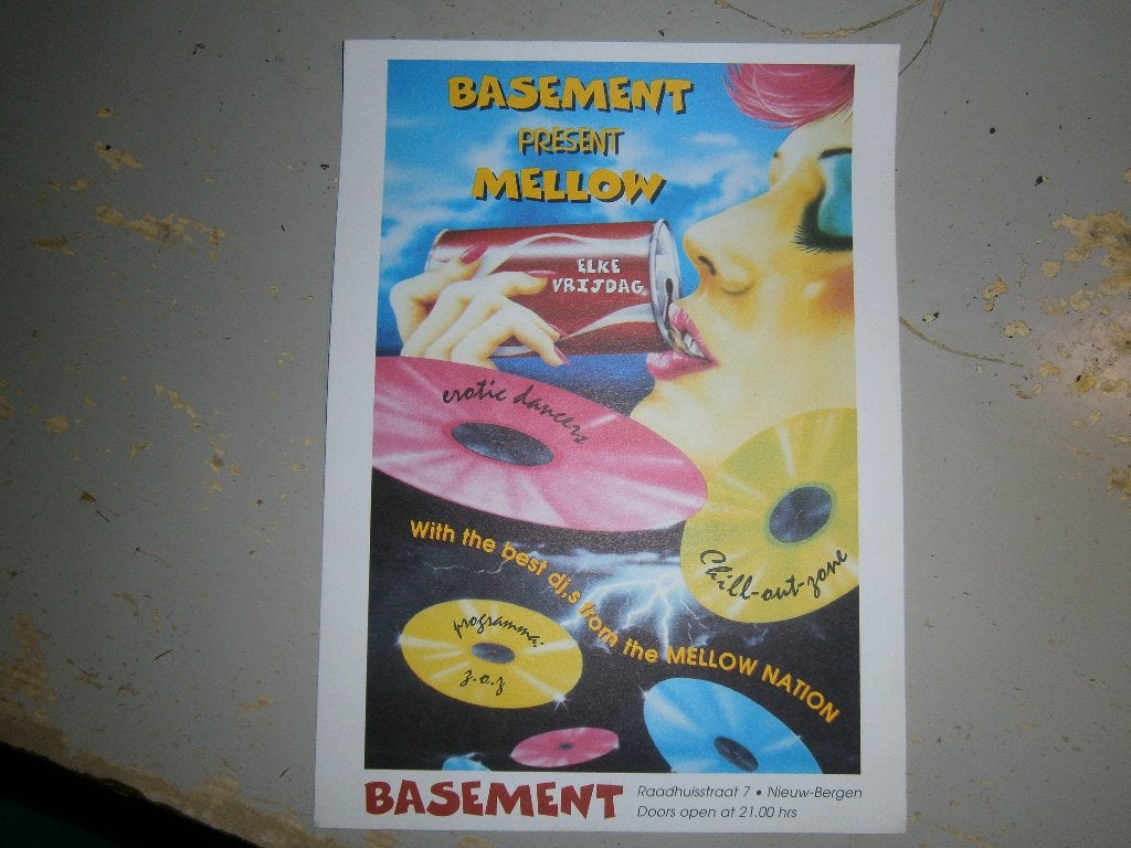 Basement Nieuw Bergen – Mei 1997 – Flyer – Mellow – Zeldzaam, Ophalen, Rechthoekig Staand, A4 of kleiner, Zo goed als nieuw