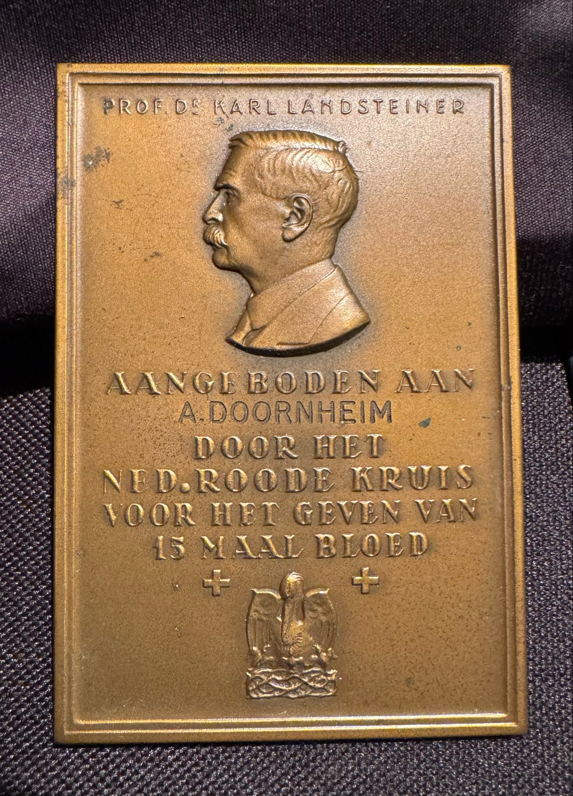 Gedenkmuntstukken Bloeddonatie 15 en 60 maal, Ophalen of Verzenden, Brons, Nederland